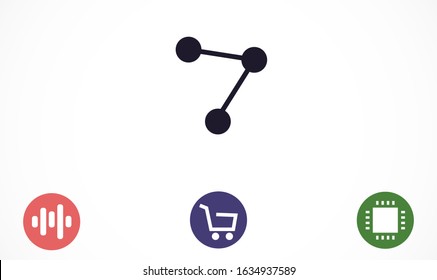 Molecule icon design template. Molecule icon connection concept, 2d illustration isolated on white background,Molecule icon vector connections Molecule iconvector illustration template