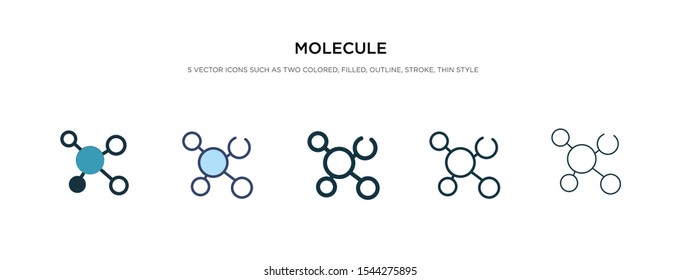 molecule icon in different style vector illustration. two colored and black molecule vector icons designed in filled, outline, line and stroke style can be used for web, mobile, ui