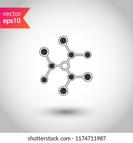 Molecule icon. DNA vector icon. Laboratory molecule sign. Nano DNA line icon. EPS 10 flat symbol