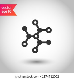Molecule icon. DNA vector icon. Laboratory molecule sign. Nano DNA line icon. EPS 10 flat symbol