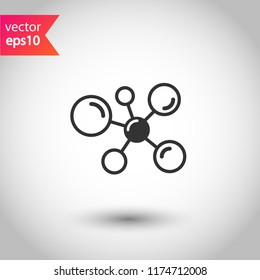 Molecule icon. DNA vector icon. Laboratory molecule sign. Nano DNA line icon. EPS 10 flat symbol