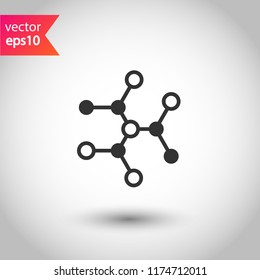 Molecule icon. DNA vector icon. Laboratory molecule sign. Nano DNA line icon. EPS 10 flat symbol