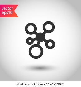 Molecule icon. DNA vector icon. Laboratory molecule sign. Nano DNA line icon. EPS 10 flat symbol