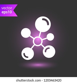 Molecule icon. DNA vector icon. Laboratory molecule sign. Nano DNA line icon. EPS 10 flat symbol
