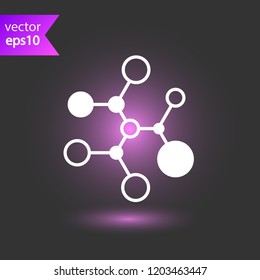 Molecule icon. DNA vector icon. Laboratory molecule sign. Nano DNA line icon. EPS 10 flat symbol