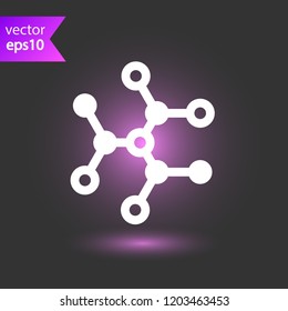 Molecule icon. DNA vector icon. Laboratory molecule sign. Nano DNA line icon. EPS 10 flat symbol