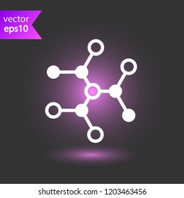 Molecule icon. DNA vector icon. Laboratory molecule sign. Nano DNA line icon. EPS 10 flat symbol