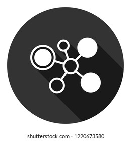 Molecule icon. DNA vector icon. Laboratory molecule sign. Nano DNA line icon. EPS 10 flat symbol. Round icon with shadow.