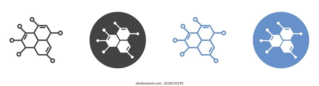 Molecule icon Flat art in black and white isolated