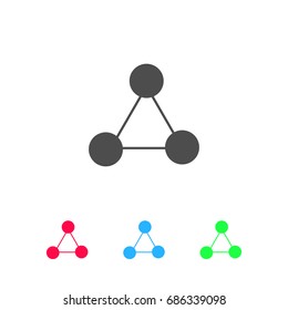 Molecule icon flat. Color pictogram on white background. Vector illustration symbol and bonus icons