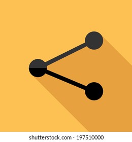 Molecule icon. Flat design style modern vector illustration. Isolated on stylish color background. Flat long shadow icon. Elements in flat design.