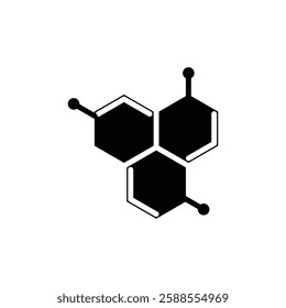 Molecule icon Flat vector set outline