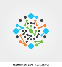 Molecule icon galaxy, vector amoeba science