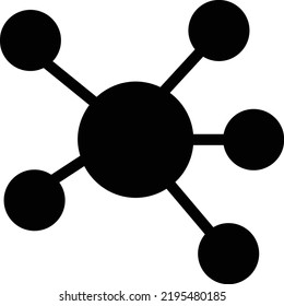 Molecule Icon With Glyph Style, Science Sign And Symbol Isolated On White Background
