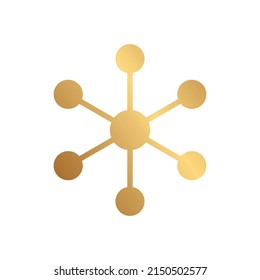Molecule-Symbol mit goldenem Farbverlauf