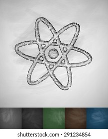 molecule icon. Hand drawn vector illustration. Chalkboard Design