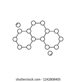 Molecule icon. Hexagon and circle icon