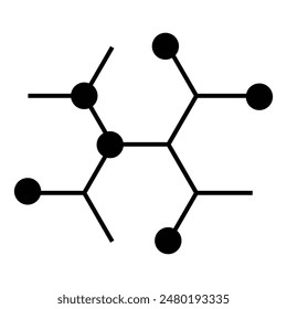 icono de molécula con diseño de ilustración de patas hexagonales