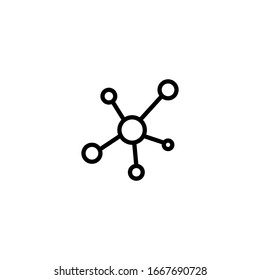 molecule icon illustration isolated on white background, simple icon with line style and black