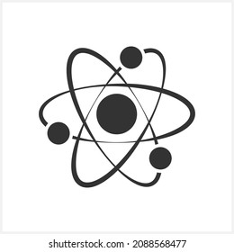 Molecule icon isolated. Atom or ion symbol. Stencil vector stock illustration. EPS 10