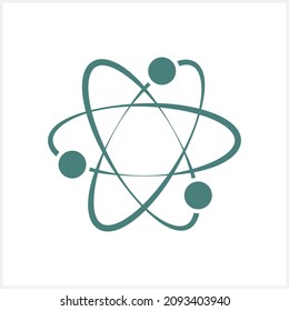 Molecule icon isolated. Atom or ion symbol. Stencil vector stock illustration. EPS 10