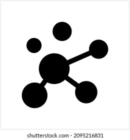 Symbol für Moleküle einzeln. Atom- oder Ionensymbol. Stencil Vektorgrafik. EPS10