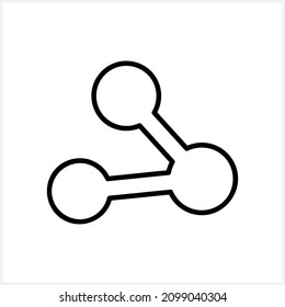 Molecule icon isolated. Atom or ion symbol. Sketch vector stock illustration. EPS 10