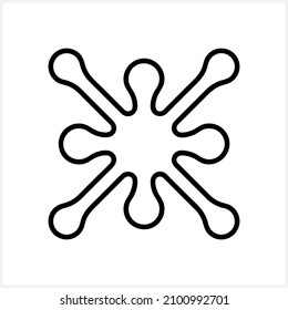 Symbol für Moleküle einzeln. Atom- oder Ionensymbol. Skizze, Vektorgrafik. EPS10