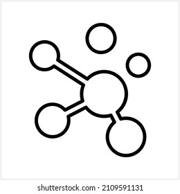 Molecule icon isolated. Atom or ion symbol. Sketch vector stock illustration. EPS 10