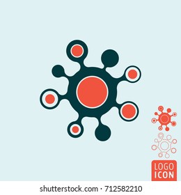 Molecule icon isolated. DNA molecule structure symbol. Vector illustration.
