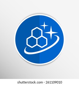 Molecule Icon isolated glossy illustration shiny atom.