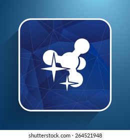 Molecule Icon isolated glossy illustration shiny atom.