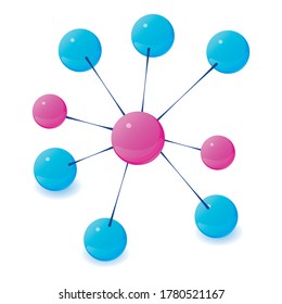 Molecule icon. Isometric illustration of molecule vector icon for web