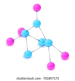 Molecule icon. Isometric illustration of molecule vector icon for web