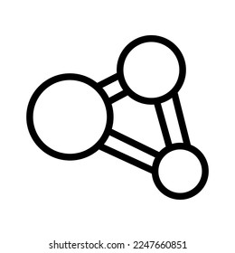 Molecule icon line isolated on white background. Black flat thin icon on modern outline style. Linear symbol and editable stroke. Simple and pixel perfect stroke vector illustration