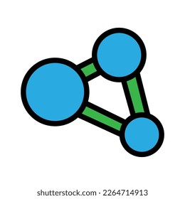 Molecule icon line isolated on white background. Black flat thin icon on modern outline style. Linear symbol and editable stroke. Simple and pixel perfect stroke vector illustration