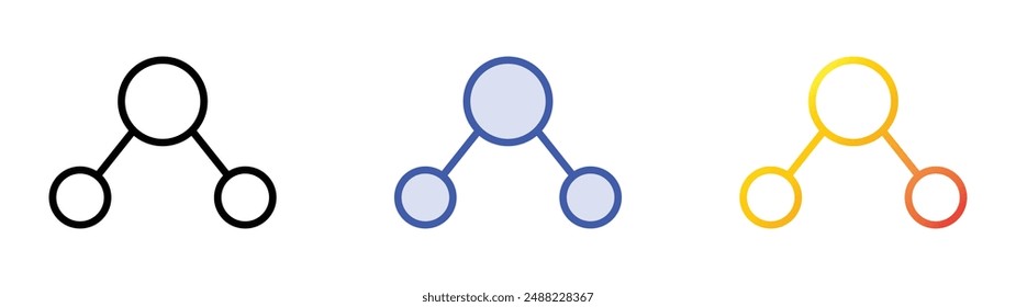 molecule icon. Linear, Blue Fill and Gradient Style Design Isolated On White Background