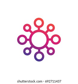 molecule icon, linear style on white