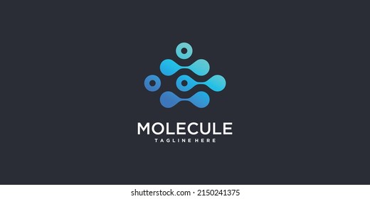 Logo de iconos moléculas con diseño de estilo abstracto moderno Vector Premium