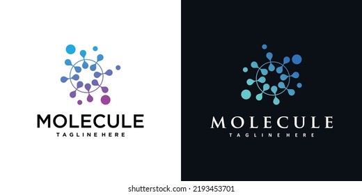Logo de iconos moléculas con diseño de estilo abstracto moderno Vector Premium