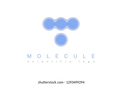 Molecule icon or logo template for medicine, science, laboratory. Mockup symbol for corporate branding identity. Scientific technology label inspiration for advertising, business, web design