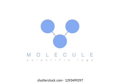 Molecule icon or logo template for medicine, science, laboratory. Mockup symbol for corporate branding identity. Scientific technology label inspiration for advertising, business, web design