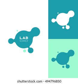 Molecule. Icon or logo template for medicine, science, laboratory,. Mockup symbol for corporate branding identity. Technology label inspiration for advertising, business, web design.