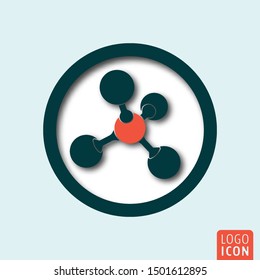Molecule icon minimal shadow design. Vector illustration.