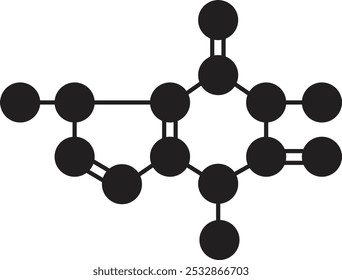 Ícone da molécula. Símbolo de estrutura molecular. Modelo molecular ou estrutura da substância isolada sobre fundo branco. Ilustração vetorial