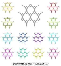 molecule icon in multi color. Simple outline vector of education set for UI and UX, website or mobile application