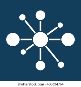 molecule icon on color background