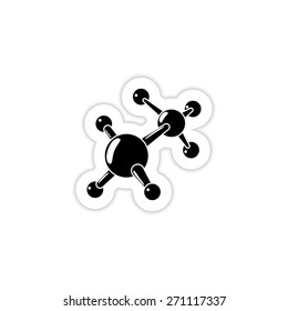 Molecule icon on a white background with shadow