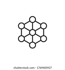 Molekül-Symbol Umriss Design Vektorgrafik schwarzen Stil. einzeln auf weißem Hintergrund  