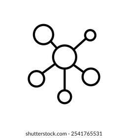 Molekülsymbol Umriss in schwarz-weißer Farbe